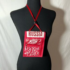 Russian Olympic Team Document Pouch, Red 5,5 x 7,5 opens to 9,5